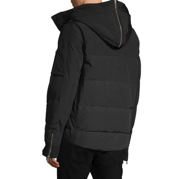 Karl Lagerfeld Black Faux Fur-Lined Down Hooded Jacket Size Small - Picture 5 of 16